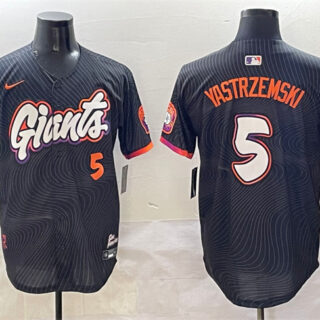 Men's San Francisco Giants #5 Mike Yastrzemski Anthracite 2025 City Connect Limited Stitched Baseball Jersey