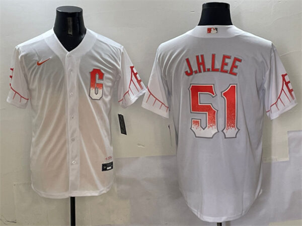 Men's San Francisco Giants #51 Jung Hoo Lee White City Connect Cool Base Stitched Baseball Jersey