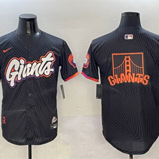 Men's San Francisco Giants Team Big Logo Anthracite 2025 City Connect Limited Stitched Baseball Jersey 001