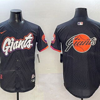 Men's San Francisco Giants Team Big Logo Anthracite 2025 City Connect Limited Stitched Baseball Jersey 002