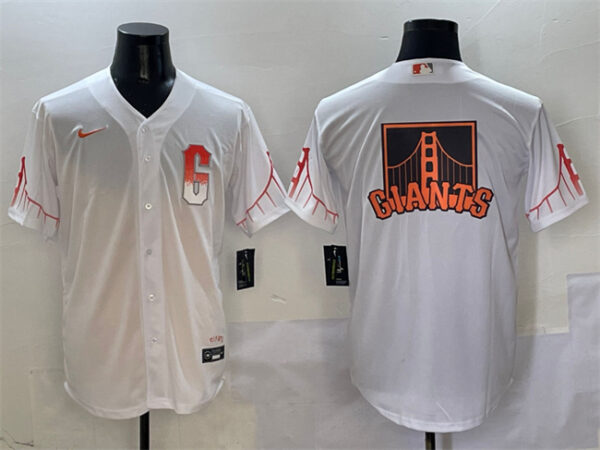 Men's San Francisco Giants Team Big Logo White City Connect Cool Base Stitched Baseball Jersey 1
