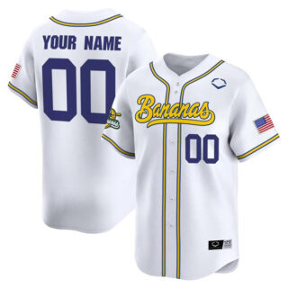 Men's Savannah Bananas Active Player Custom White Vapor Limited Stitched Baseball Jersey