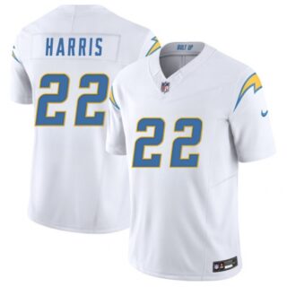 Men's Los Angeles Chargers #22 Najee Harris White 2025 F.U.S.E. Vapor Limited Football Stitched Jersey