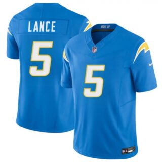 Men's Los Angeles Chargers #5 Trey Lance Blue 2025 F.U.S.E. Vapor Limited Football Stitched Jersey