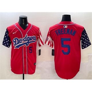 Men's Los Angeles Dodgers #5 Freddie Freeman Red Limited Stitched Baseball Jersey