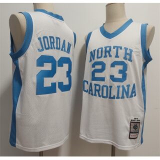 Men's North Carolina Tar Heels #23 Michael Jordan White Throwback Stitched Jersey