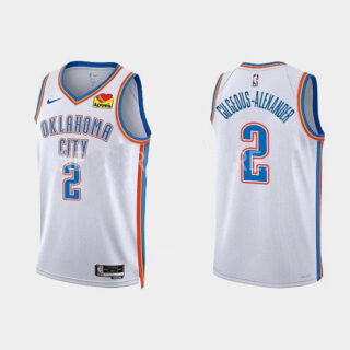 Men's Oklahoma City Thunder #2 Shai Gilgeous-Alexander Association Edition White Jersey