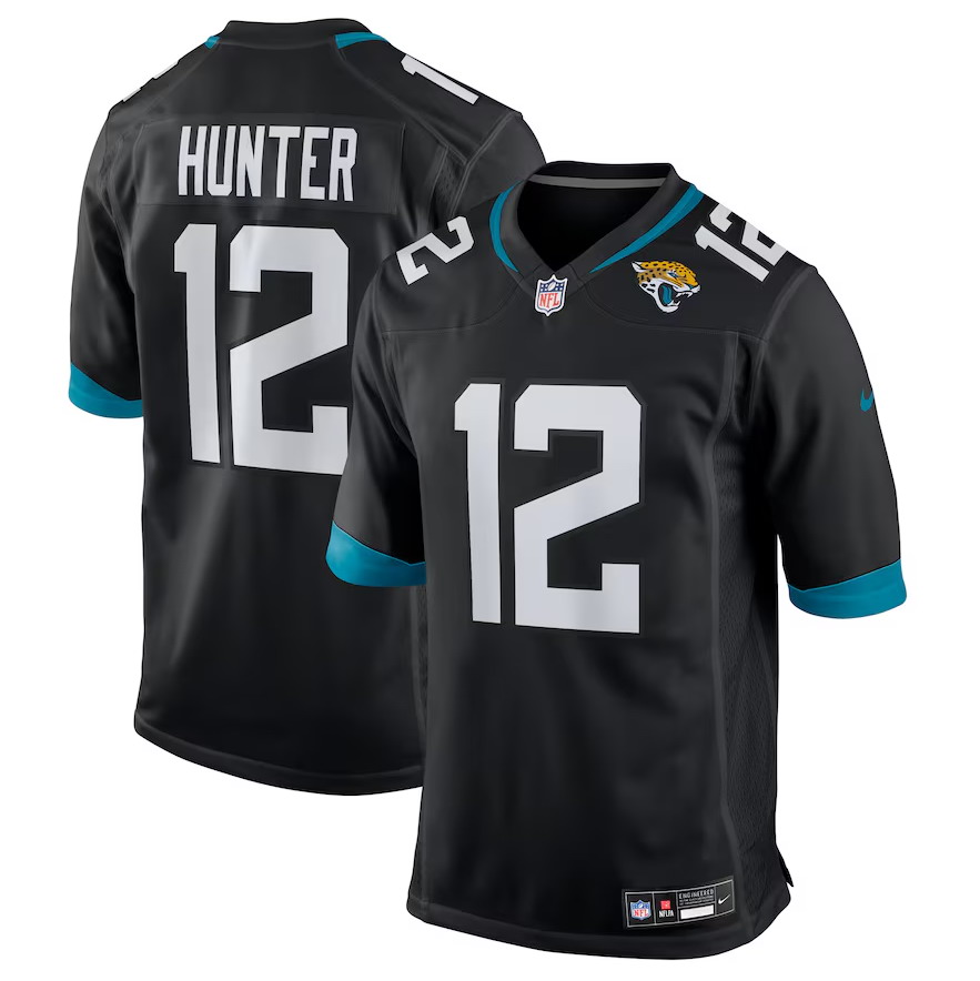 Men's #12 Travis Hunter Black Jacksonville Jaguars 2025 NFL Draft First Round Pick Alternate Game Player Jersey