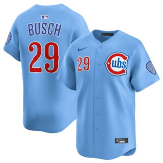 Youth Chicago Cubs #29 Michael Busch Blue 2024 25 2nd Alternate Limited Stitched Baseball Jersey