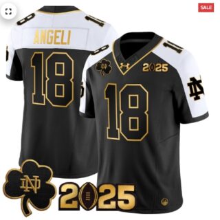 Notre Dame Fighting Irish 2025 CFP Final Patch Gold Vapor Limited Jersey Alternate Steve Angeli