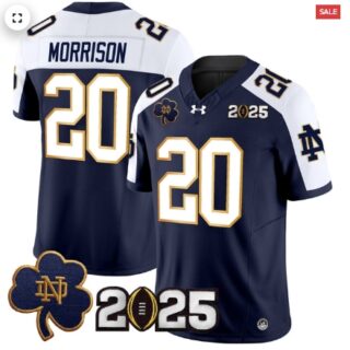 Notre Dame Fighting Irish 2025 CFP Final Patch Vapor Limited Jersey Navy Alternate