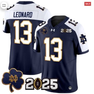 Notre Dame Fighting Irish 2025 CFP Final Patch Vapor Limited Jersey Navy Alternate Riley Leonard