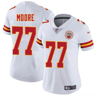 Women's Kansas City Chiefs #77 Jaylon Moore White 2025 Vapor Untouchable Limited Stitched Jersey(Run Small)