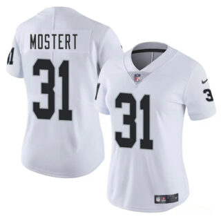 Women's Las Vegas Raiders #31 Raheem Mostert White 2025 Vapor Stitched Jersey(Run Small)
