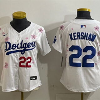Women's Los Angeles Dodgers #22 Clayton Kershaw White 2025 Tokyo Series Limited Stitched Baseball Jersey(Run Small)