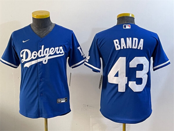 Women's Los Angeles Dodgers #43 Anthony Banda Royal Cool Base Stitched Baseball Jersey
