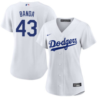 Women's Los Angeles Dodgers #43 Anthony Banda White Cool Base Stitched Baseball Jersey