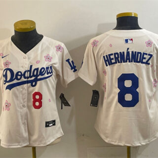 Women's Los Angeles Dodgers #8 Enrique Hernandez Cream 2025 Tokyo Series Limited Stitched Baseball Jersey(Run Small)