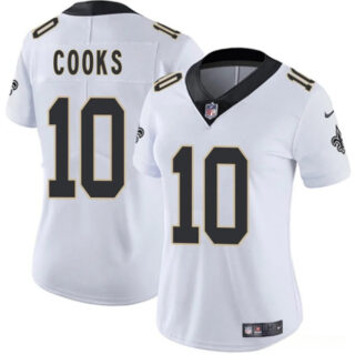 Women's New Orleans Saints #10 Brandin Cooks White 2025 Vapor Stitched Game Jersey(Run Small)