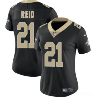 Women's New Orleans Saints #21 Justin Reid Black 2025 Vapor Stitched Game Jersey(Run Small)