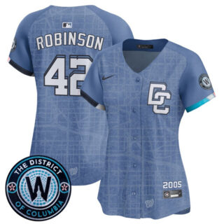 Women's Washington Nationals #42 Jackie Robinson Blue 2025 City Connect Limited Stitched Baseball Jersey(Run Small)
