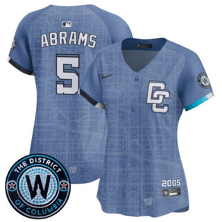 Women's Washington Nationals #5 CJ Abrams Blue 2025 City Connect Limited Stitched Baseball Jersey(Run Small)