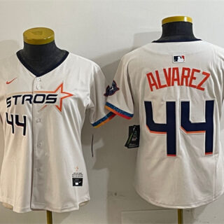 Youth Houston Astros #44 Yordan Alvarez Cream 2025 City Connect With Texas Patch Limited Stitched Baseball Jersey
