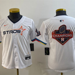 Youth Houston Astros Team Big Logo White 2025 City Connect Limited Stitched Baseball Jerseys