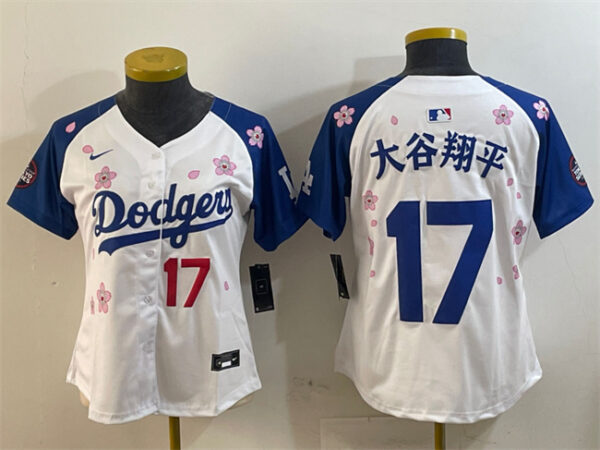 Youth Los Angeles Dodgers #17 Shohei Ohtani White Royal 2025 Tokyo Series Limited Stitched Baseball Jersey
