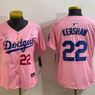 Youth Los Angeles Dodgers #22 Clayton Kershaw Pink 2025 Tokyo Series Limited Stitched Baseball Jersey