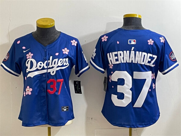 Youth Los Angeles Dodgers #37 Teoscar Hernandez Royal 2025 Tokyo Series Limited Stitched Baseball Jersey