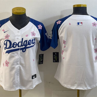 Youth Los Angeles Dodgers Blank White Royal 2025 Tokyo Series Limited Stitched Baseball Jersey