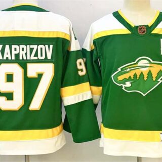 Youth Minnesota Wild #97 Kirill Kaprizov Green 2024-25 Alternate With A Patch Stitched Hockey Jersey