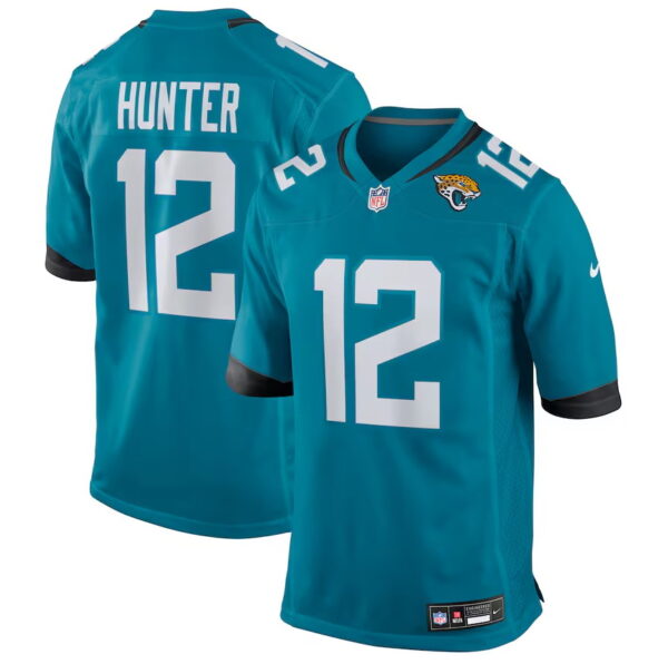 Youth #12 Travis Hunter Teal Jacksonville Jaguars 2025 NFL Draft First Round Pick Game Jersey
