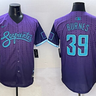 Men's Arizona Diamondbacks #39 Corbin Burnes Purple 2025 City Connect Limited Stitched Baseball Jersey
