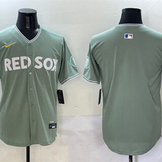 Men's Boston Red Sox Blank Green 2025 City Connect Limited Stitched Baseball Jersey