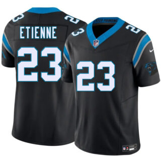 Men's Carolina Panthers #23 Trevor Etienne Black 2025 Draft F.U.S.E. Vapor Limited Stitched Football Jersey