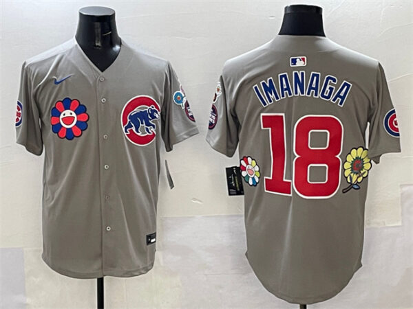 Men's Chicago Cubs #18 Shota Imanaga Gray 2025 Tokyo Series Limited Stitched Baseball Jersey