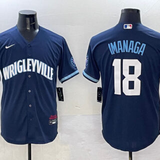 Men's Chicago Cubs #18 Shota Imanaga Navy City Connect Stitched Baseball Jersey