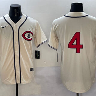 Men's Chicago Cubs #4 Pete Crow-Armstrong Cream Field Of Dreams Cool Base Stitched Baseball Jersey