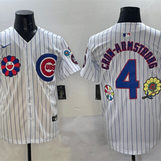 Men's Chicago Cubs #4 Pete Crow-Armstrong White 2025 Tokyo Series Limited Stitched Baseball Jersey