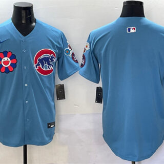 Men's Chicago Cubs Blank Blue 2025 Tokyo Series 2nd Alternate Limited Stitched Baseball Jersey