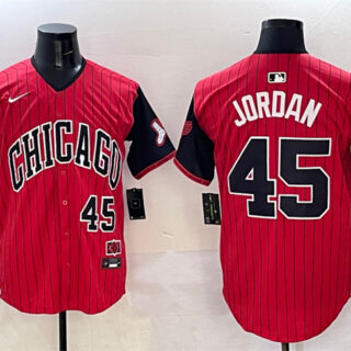 Men's Chicago White Sox #45 Michael Jordan Red Black 2025 City Connect Limited Stitched Baseball Jersey