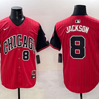 Men's Chicago White Sox #8 Bo Jackson Red Black 2025 City Connect Limited Stitched Baseball Jersey