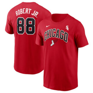 Men's Chicago White Sox #88 Luis Robert Jr. Red 2025 City Connect Name & Number T-Shirt