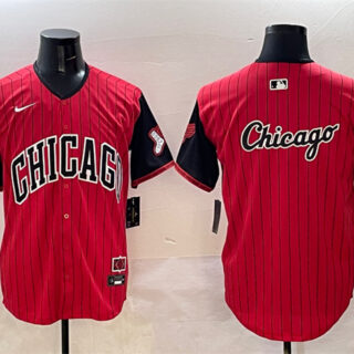 Men's Chicago White Sox Team Big Logo Red Black 2025 City Connect Limited Stitched Baseball Jersey 003