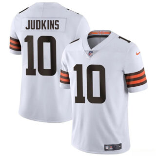 Men's Cleveland Browns #10 Quinshon Judkins White 2025 Draft Vapor Untouchable Limited Stitched Football Jersey