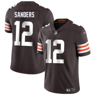 Men's Cleveland Browns #12 Shedeur Sanders Brown 2025 Draft Vapor Untouchable Limited Stitched Football Jersey