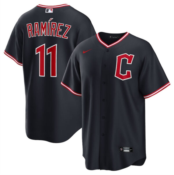 Men's Cleveland Guardians #11 Jose Ram??rez Navy 2025 Alternate Limited Stitched Baseball Jersey