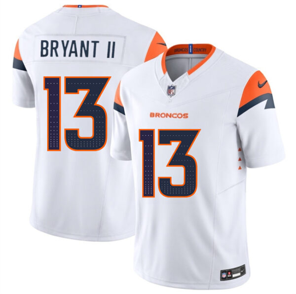 Men's Denver Broncos #13 Pat Bryant II White 2025 Draft F.U.S.E. Vapor Limited Stitched Football Jersey